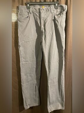 Carhartt Light Gray Straight-Leg Chinos work  pants 36x32